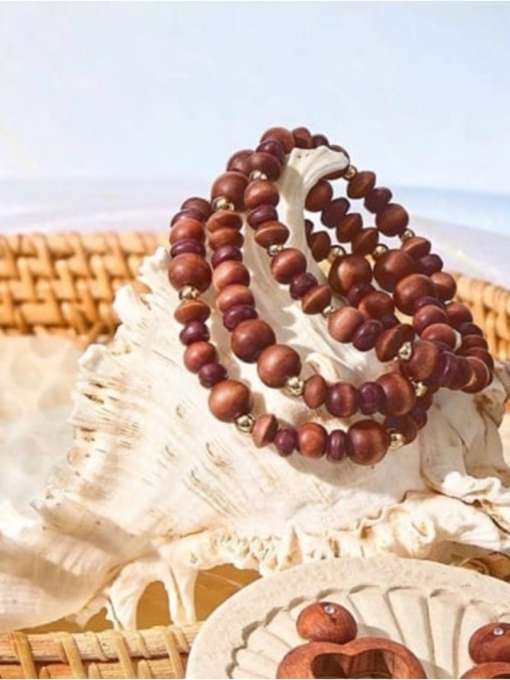 Park Lane Driftwood Brown Wooden Bead Stretch Bracelet - Set of 3 - Picture 7 of 9